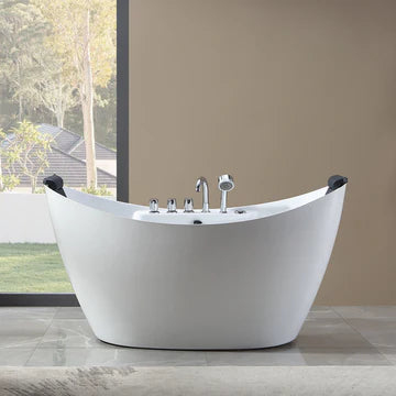 Empava-59AIS11 - 59" Freestanding Whirlpool Bathtub with Center Drain