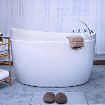 Empava 48JT011 - 48" Japanese-Style Freestanding Air Massage Bathtub with Reversible Drain