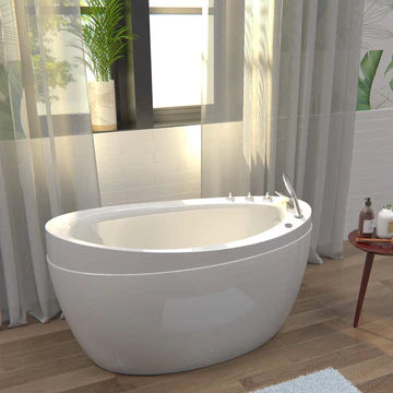 Empava 48JT011 - 48" Japanese-Style Freestanding Air Massage Bathtub with Reversible Drain